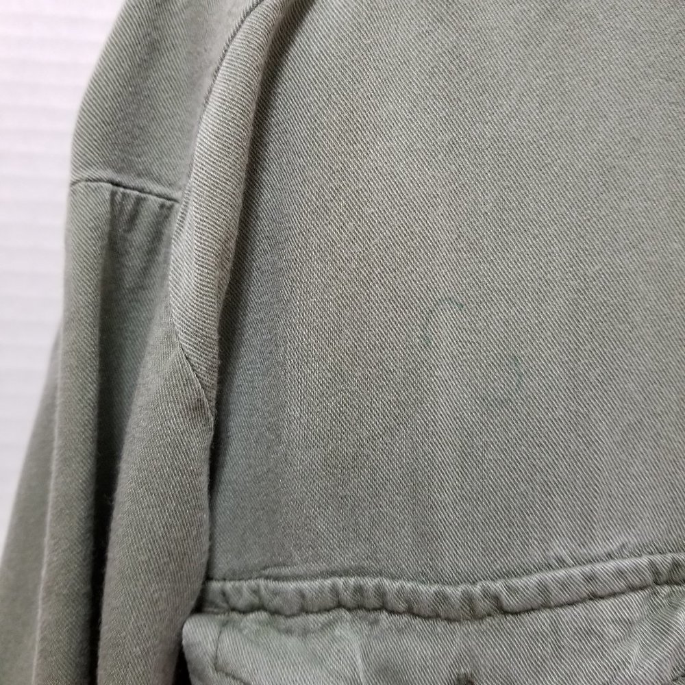 Old Navy top Large 10/12 utility button up twill side split pockets Money Maker - Picture 9 of 15